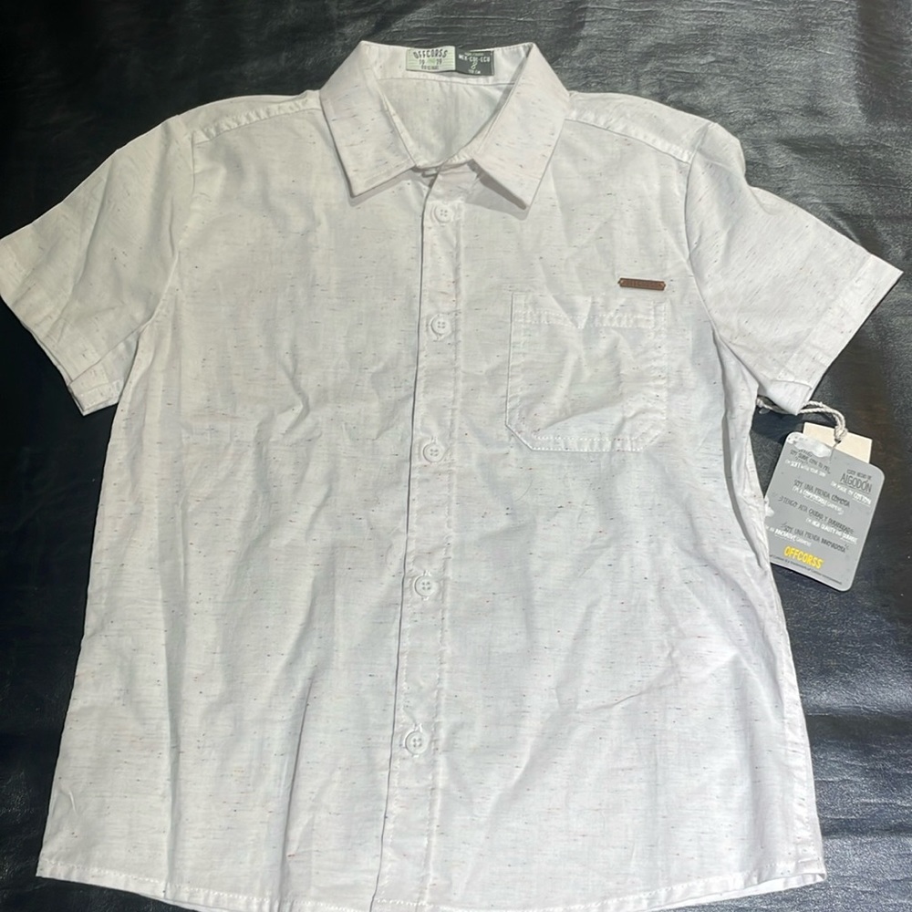 Boys bottom down shirt, short sleeve size 8
